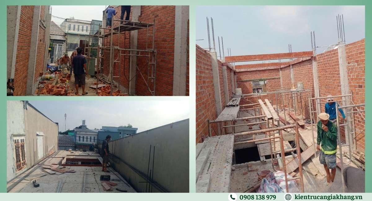 Thi công phần thô nhà Hóc Môn