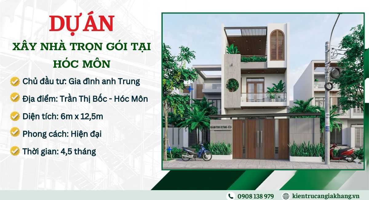 Xây nhà 1 trệt 1 lầu trọn gói