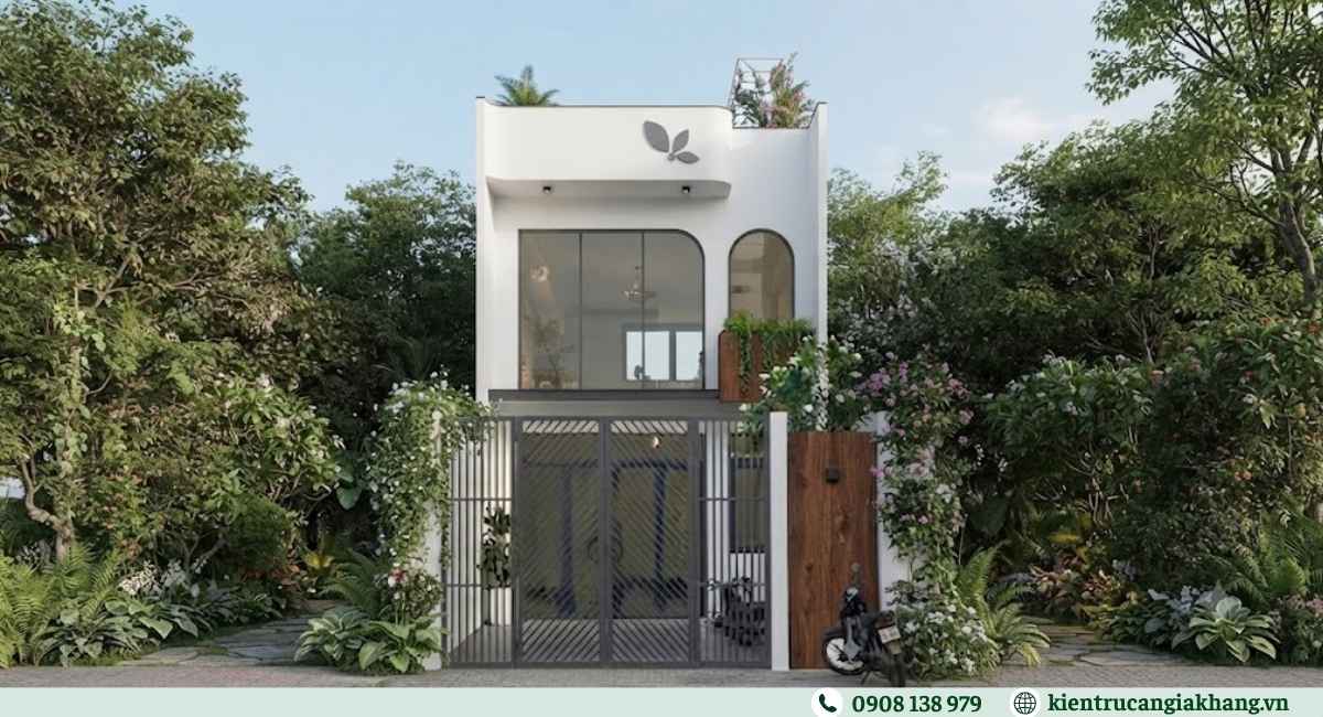 Thiết kế nhà 1 trệt 1 lửng 5x13,5m tại Bình Dương