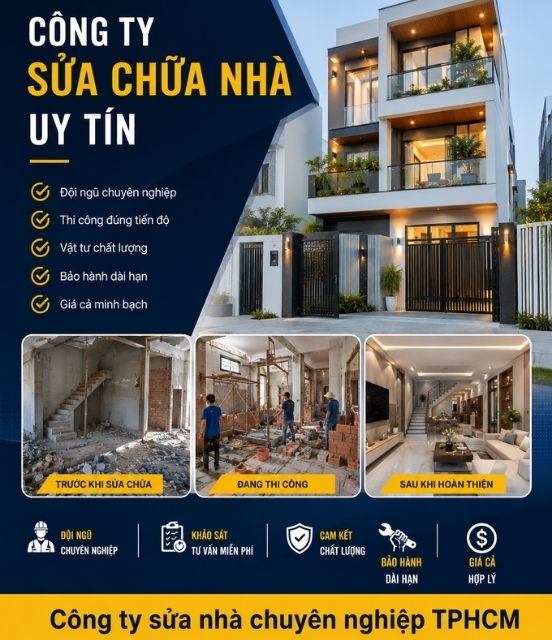 5+ Công ty sửa chữa nhà uy tín chuyên nghiệp TPHCM