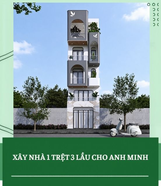 Xây nhà 1 trệt 3 lầu tại Hóc Môn – Dự án thực tế anh Minh